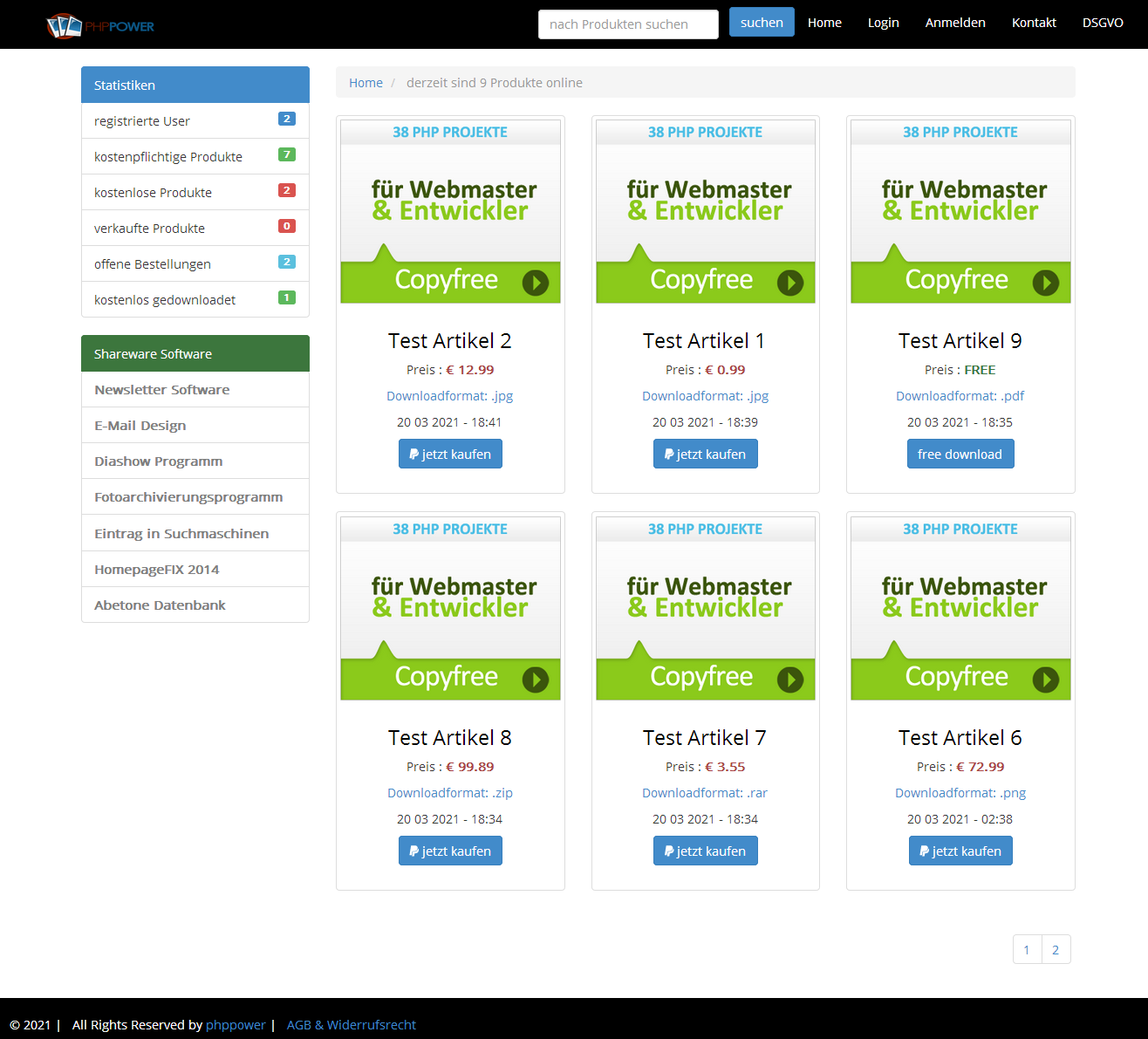 Digital Download Shop V1 php8