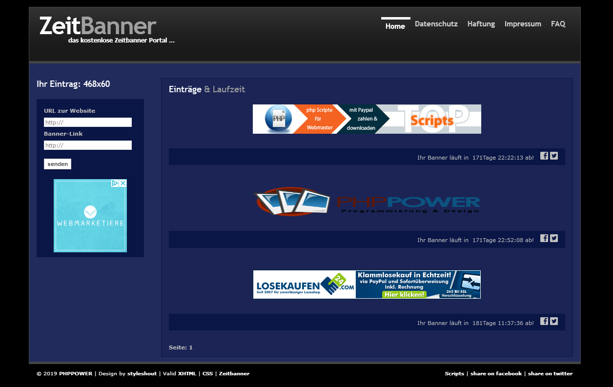 Zeitbanner Portal