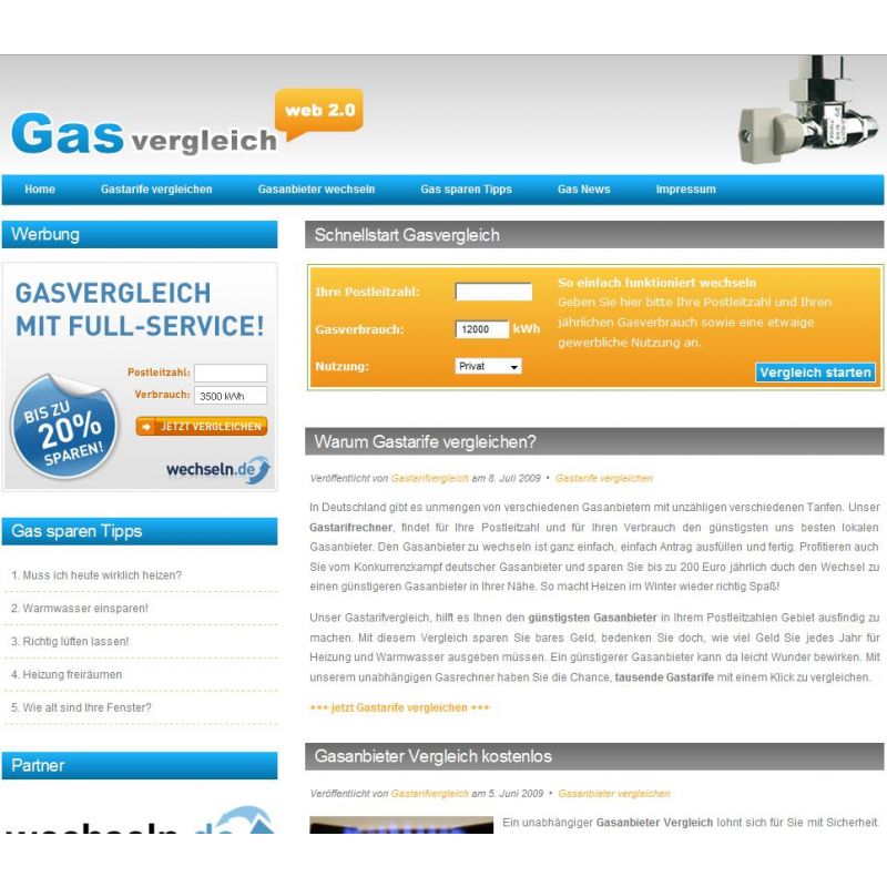 Gas Tarif Vergleich (NEU)