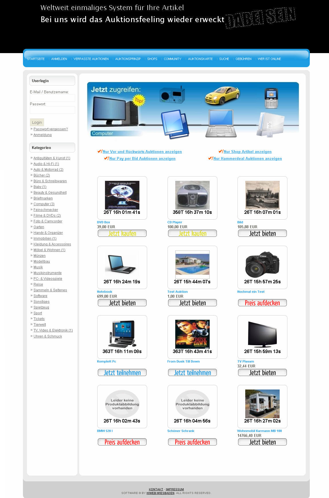 All in One Auktions Komplett Script PRO inkl allen Modulen - Flaterate Funktion - Aufdeck Autionen -