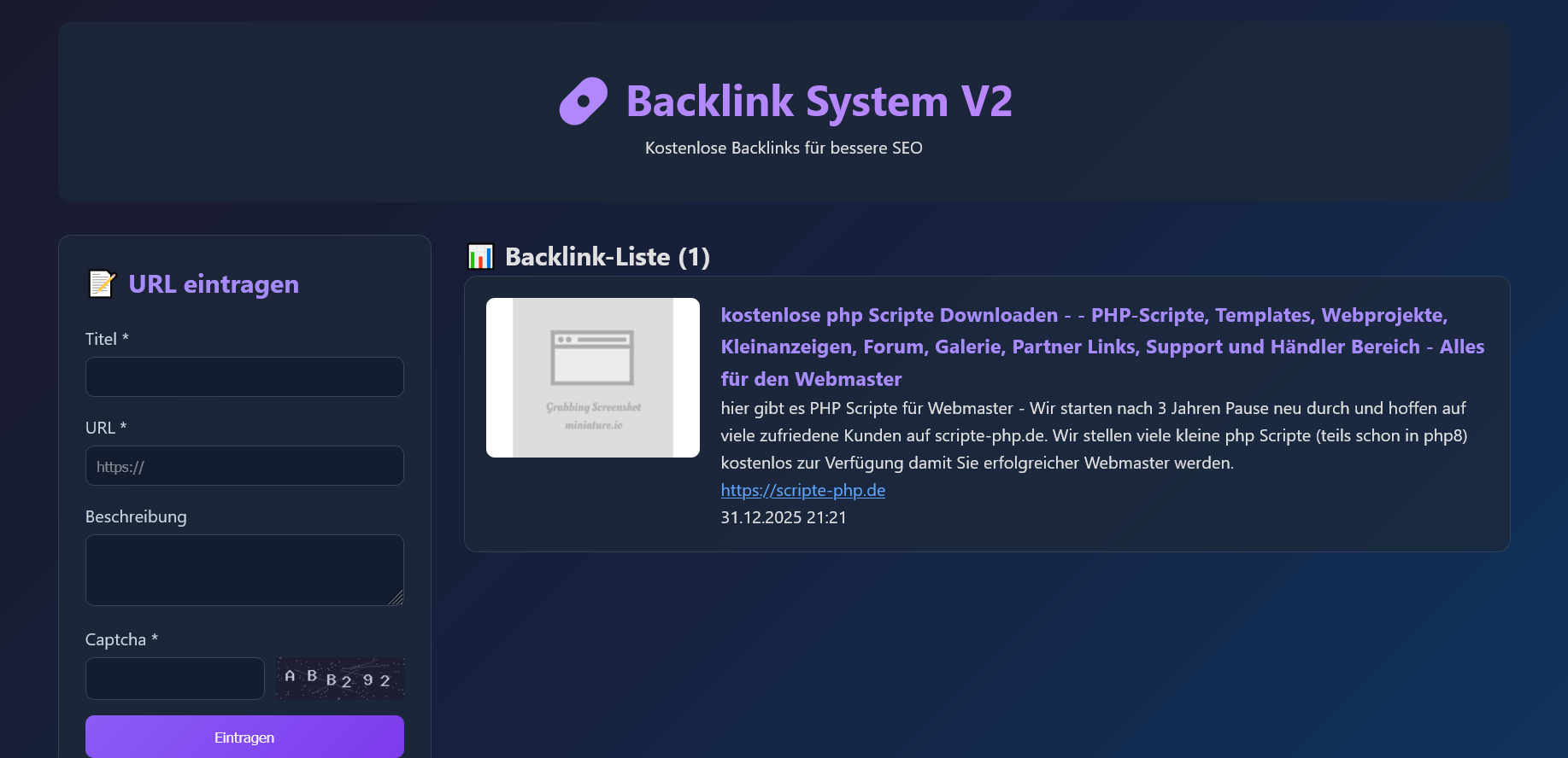 Backlink System V2 php8