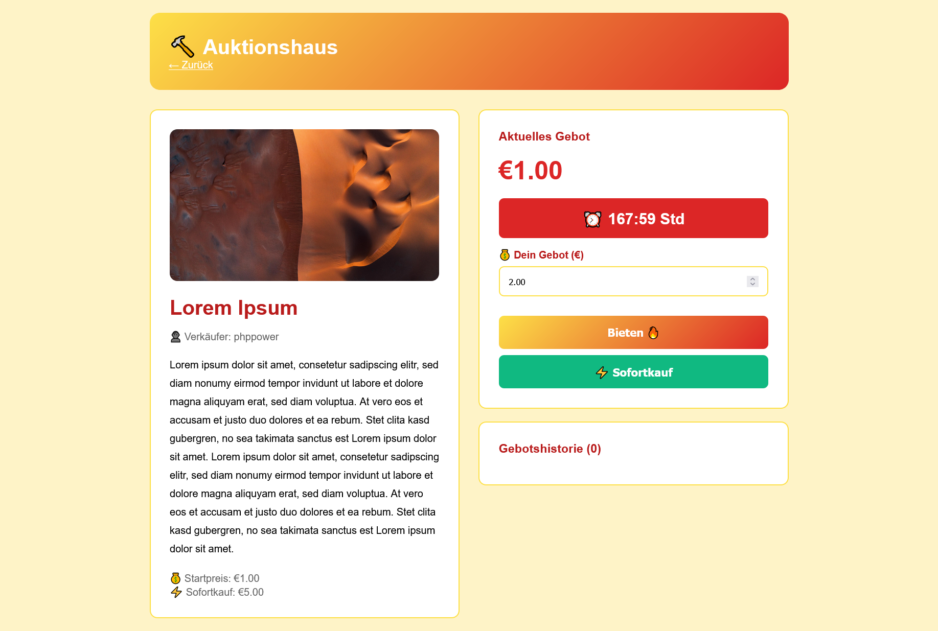 internes Auktionshaus php8