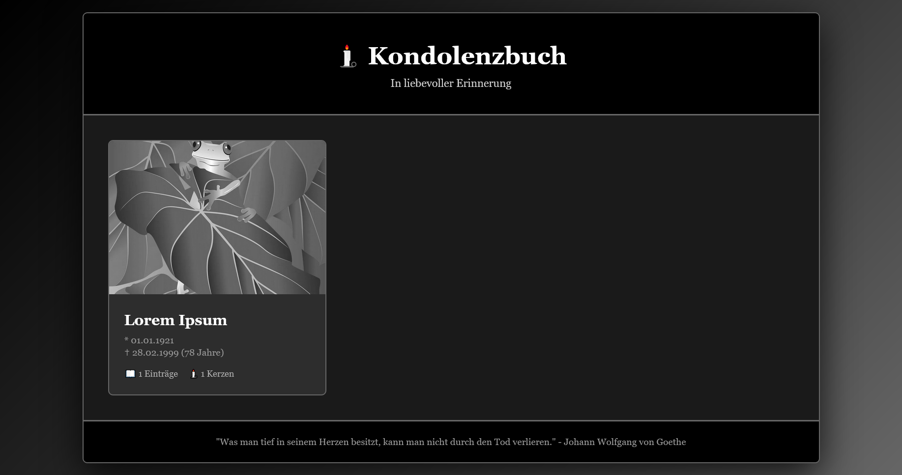 Kondolenzbuch php8