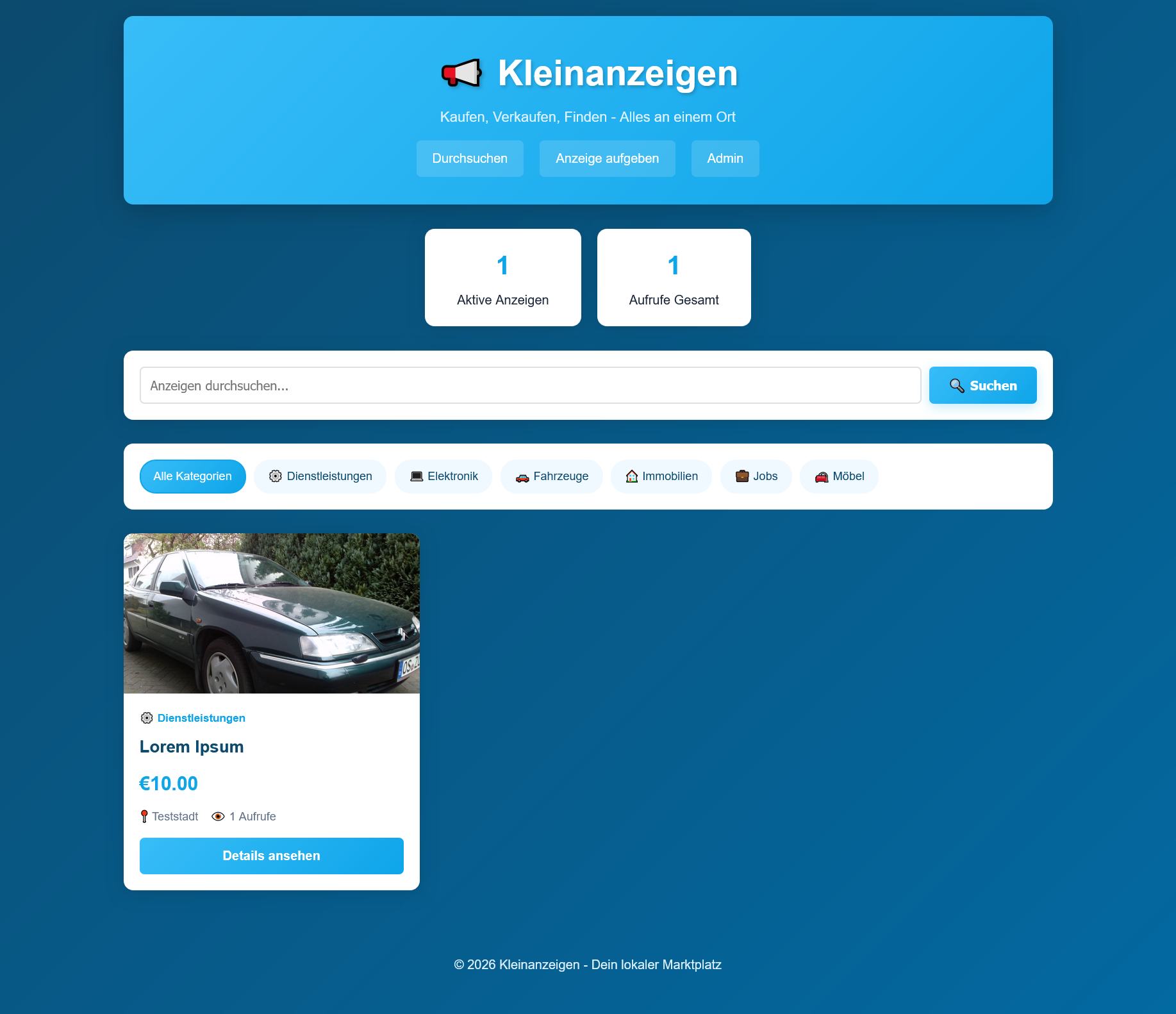 Kleinanzeigen Classifieds Portal php8